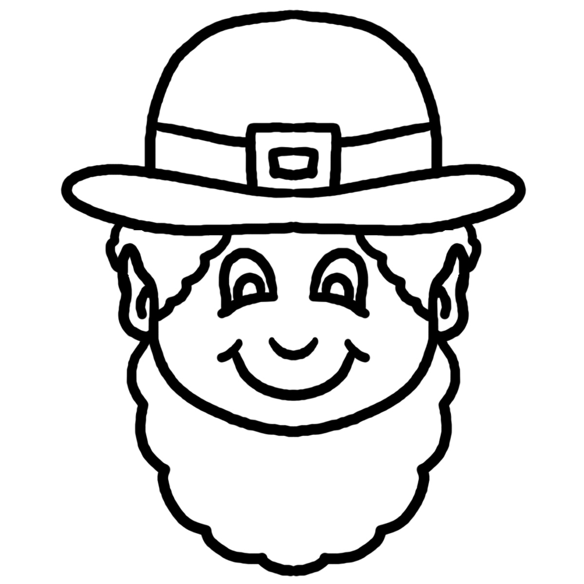 Coloriage This Black And White Cartoon Leprechaun Face Clipart Illustration - Saint Patrick à imprimer