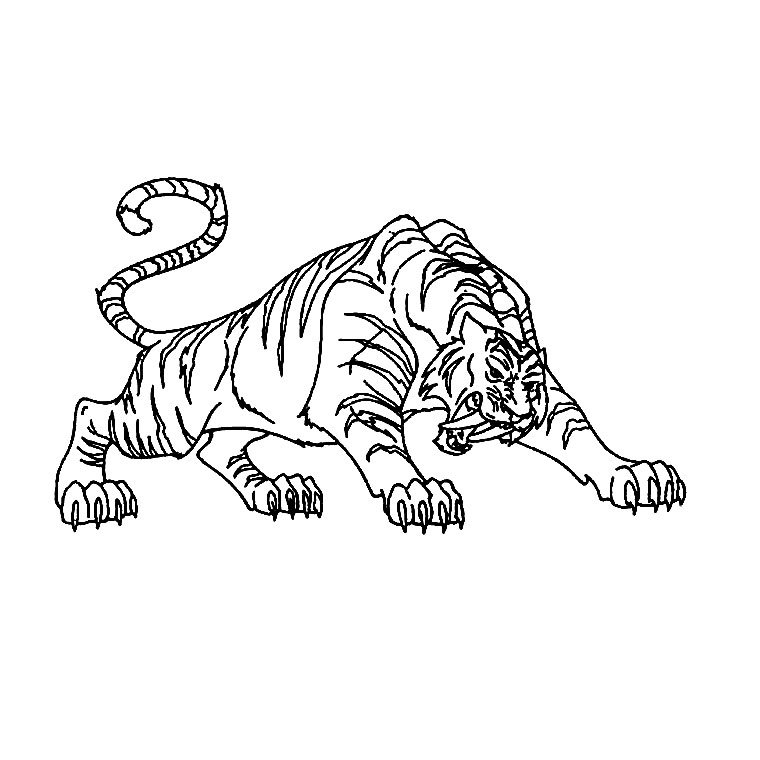 Coloriage Tigre A Dent De Sabre - Animaux à imprimer
