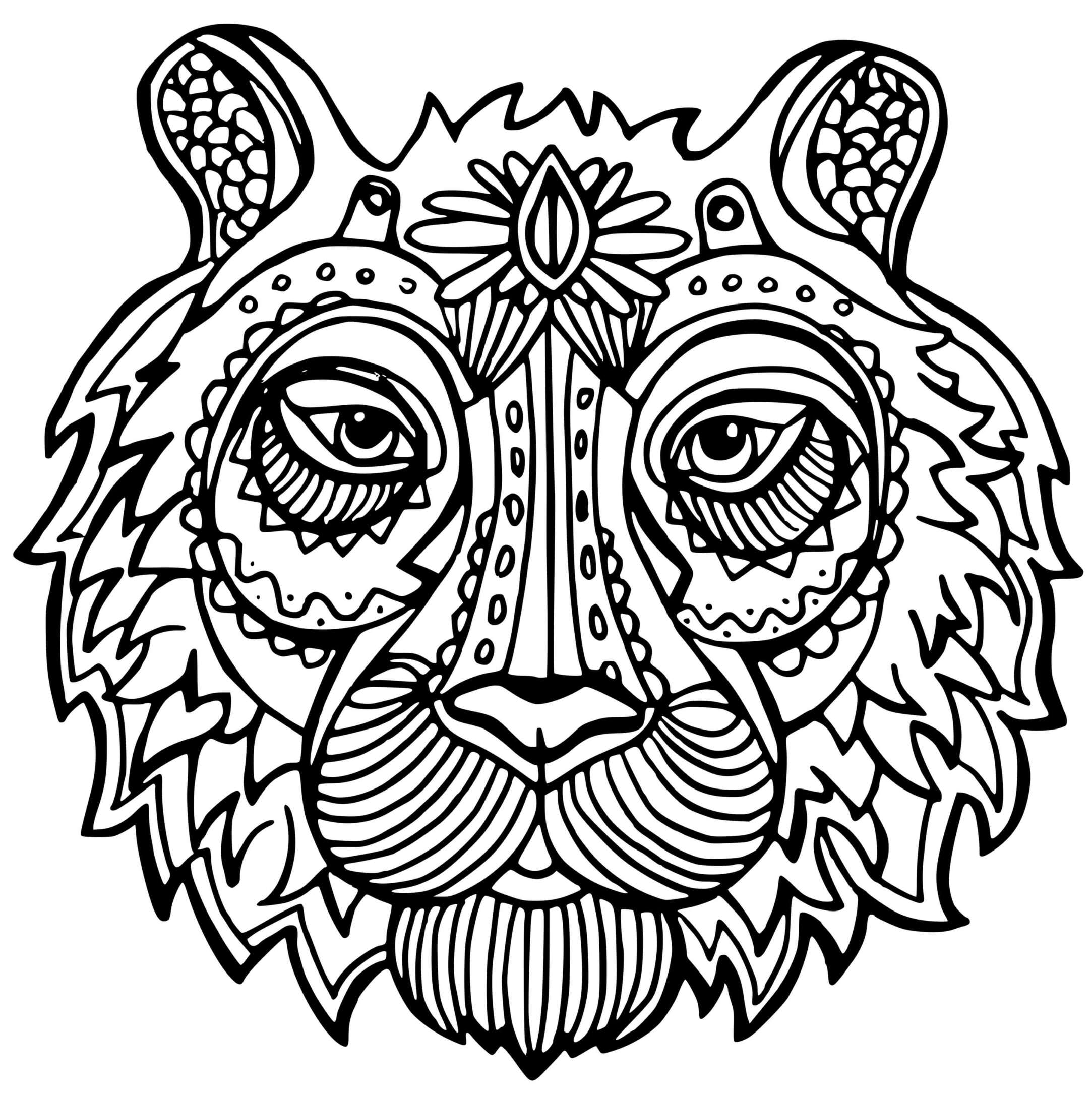 Coloriage Tigre Adulte Felin - Tigre à imprimer