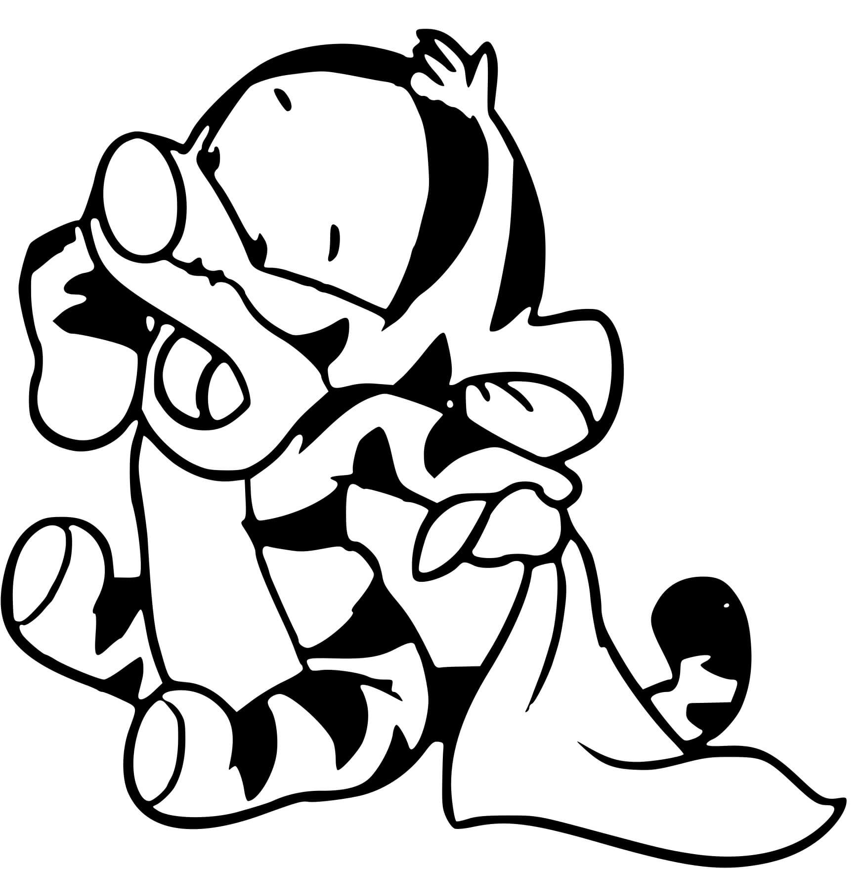 Coloriage Tigrou Bébé A Sommeil - Disney bébé à imprimer