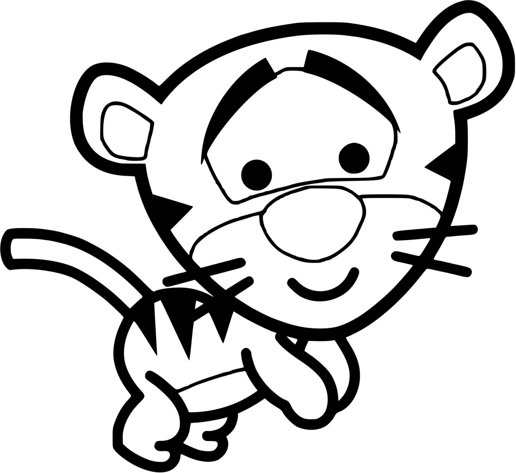 Coloriage Tigrou Veut Jouer - Disney bébé à imprimer