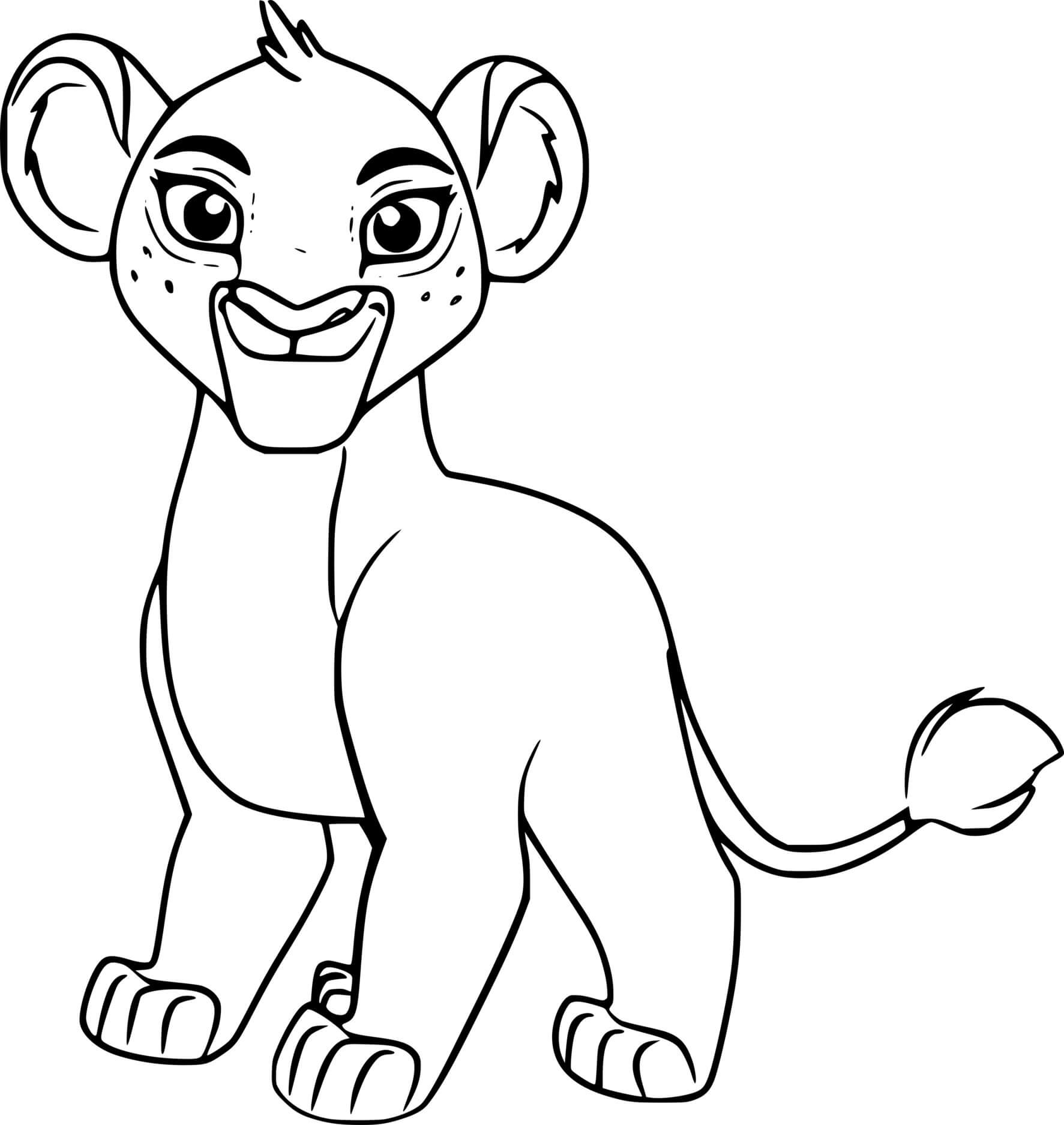 Coloriage Tiifu Lion - La Garde du Roi lion à imprimer
