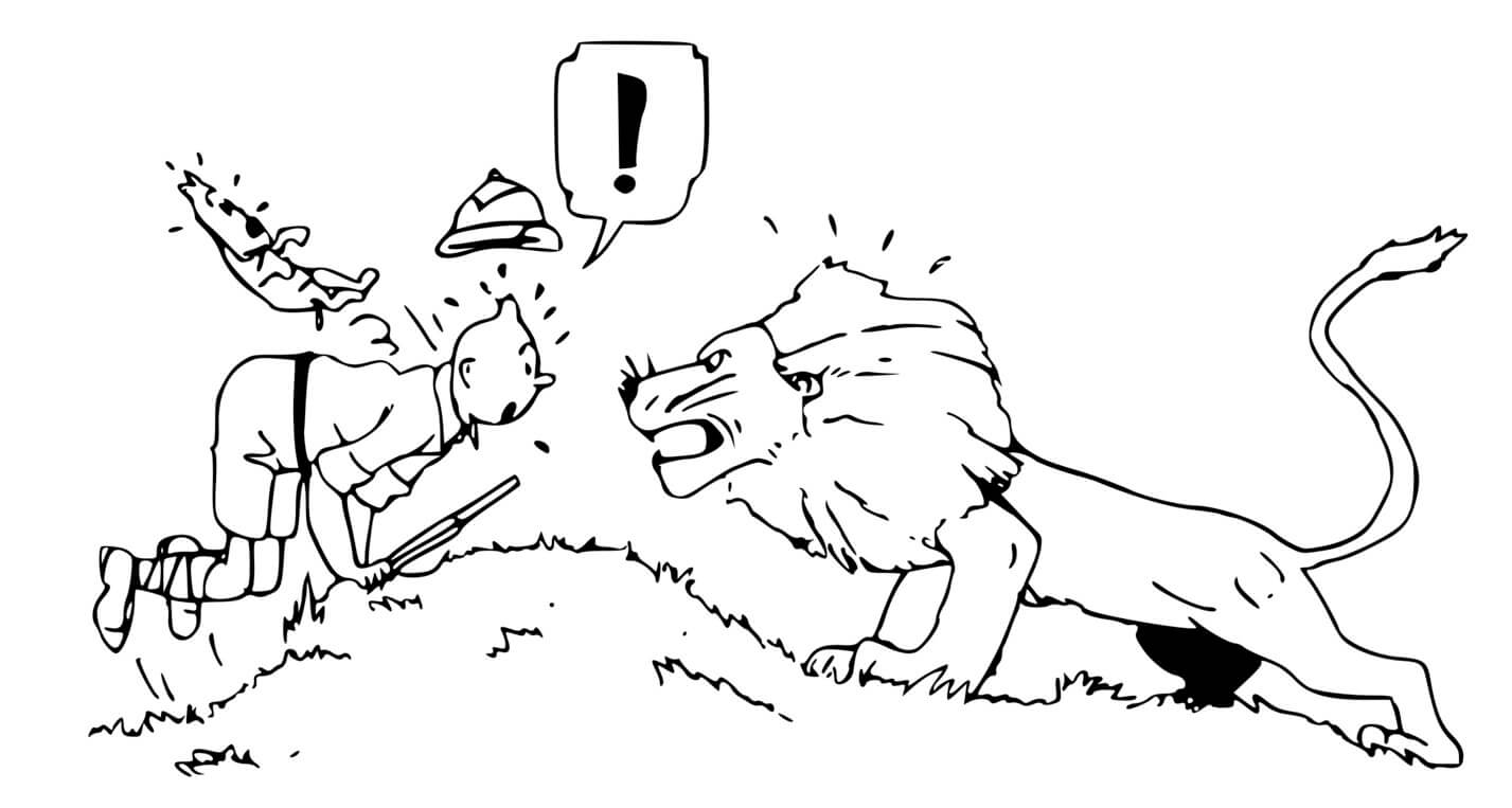 Coloriage Tintin Au Congo - Tintin à imprimer