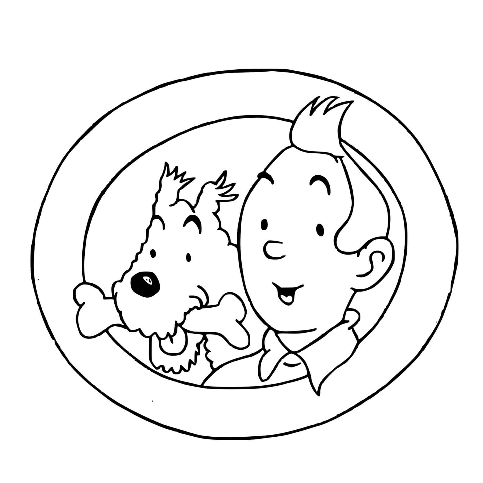 Coloriage Tintin Et Milou Fenêtre - Tintin à imprimer