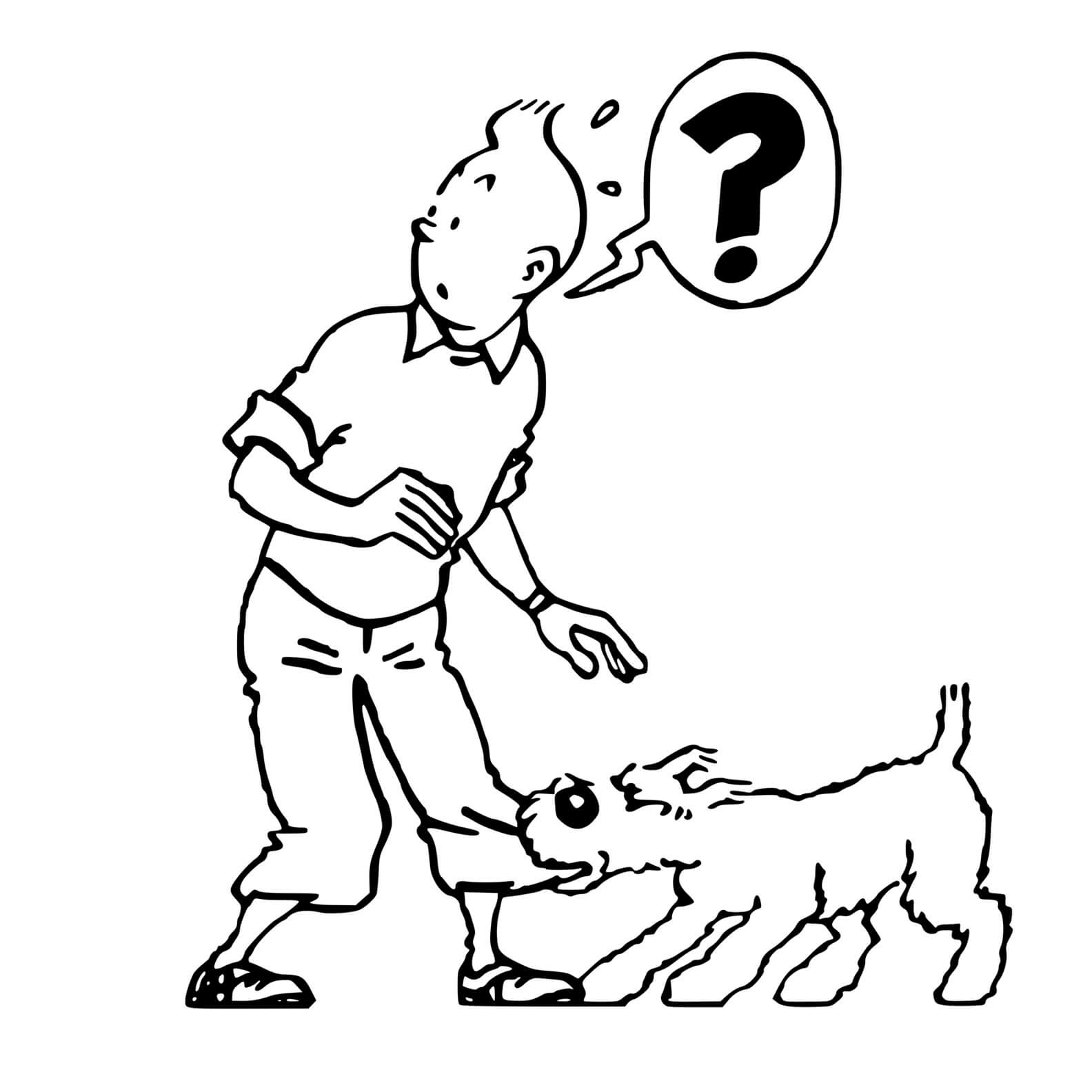 Coloriage Tintin Et Milou - Tintin à imprimer