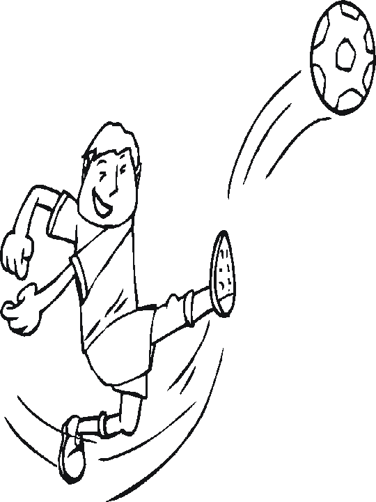 Coloriage Tir D'Un Joueur - Football à imprimer