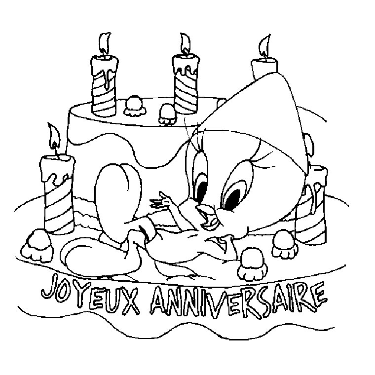 Coloriage Titi Anniversaire - Titi à imprimer