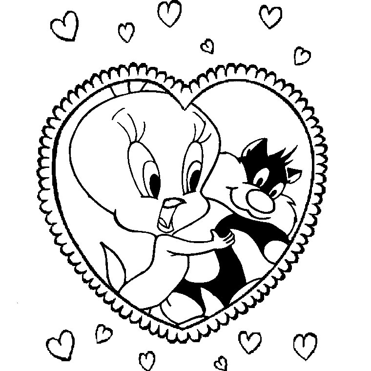 Coloriage Titi Avec Cœur - Titi à imprimer