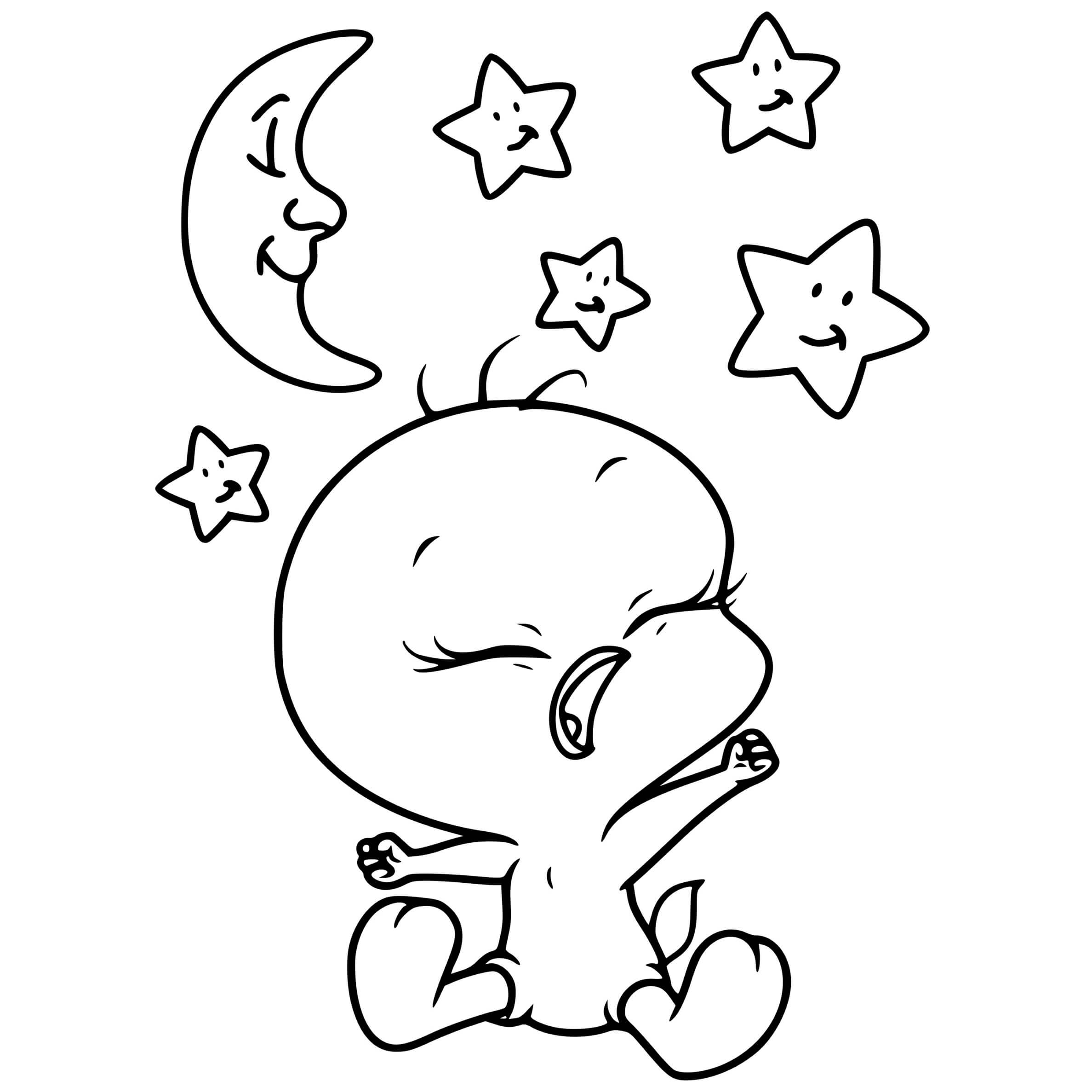 Coloriage Titi Bébé Fait Un Dodo - Titi à imprimer