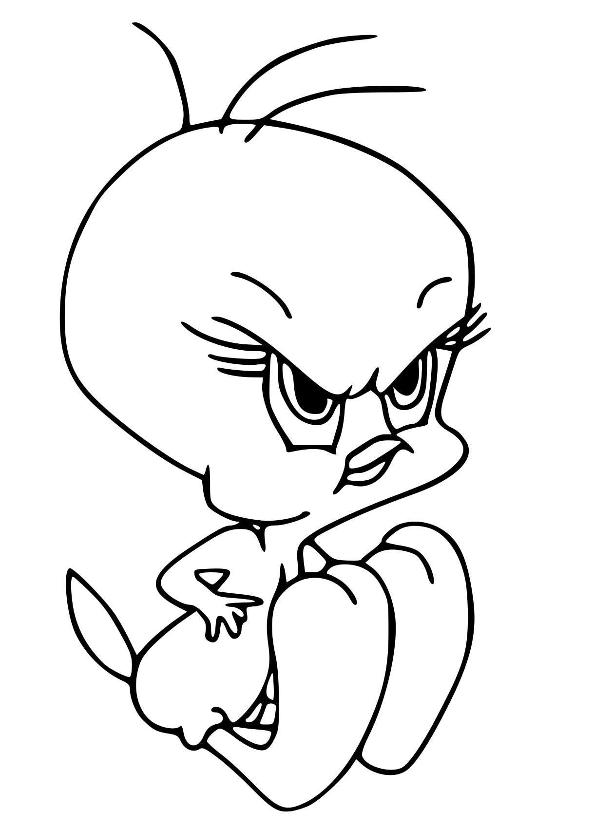 Coloriage Titi Est Très Fâché - Titi à imprimer