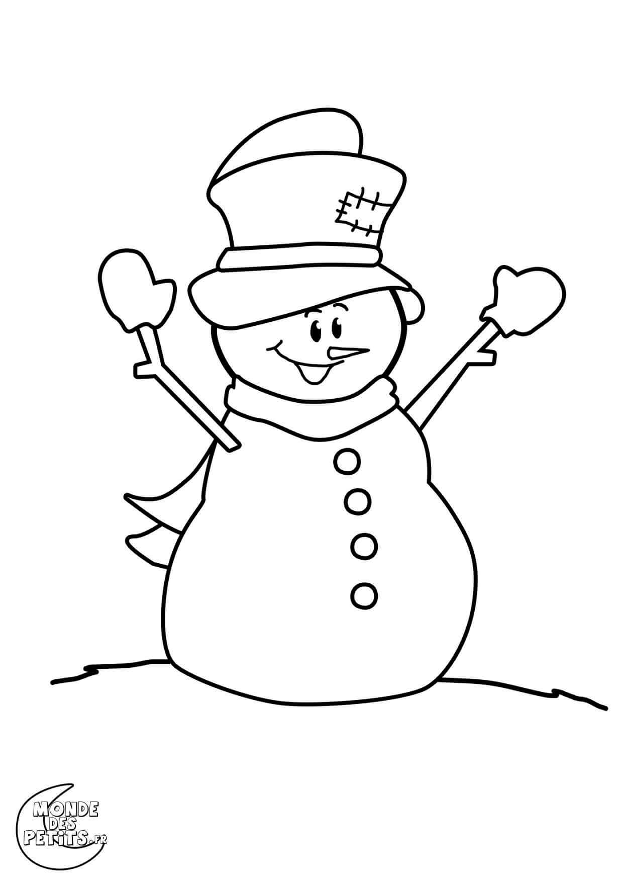 Coloriage Titounis Noël Bonhomme - Titounis à imprimer