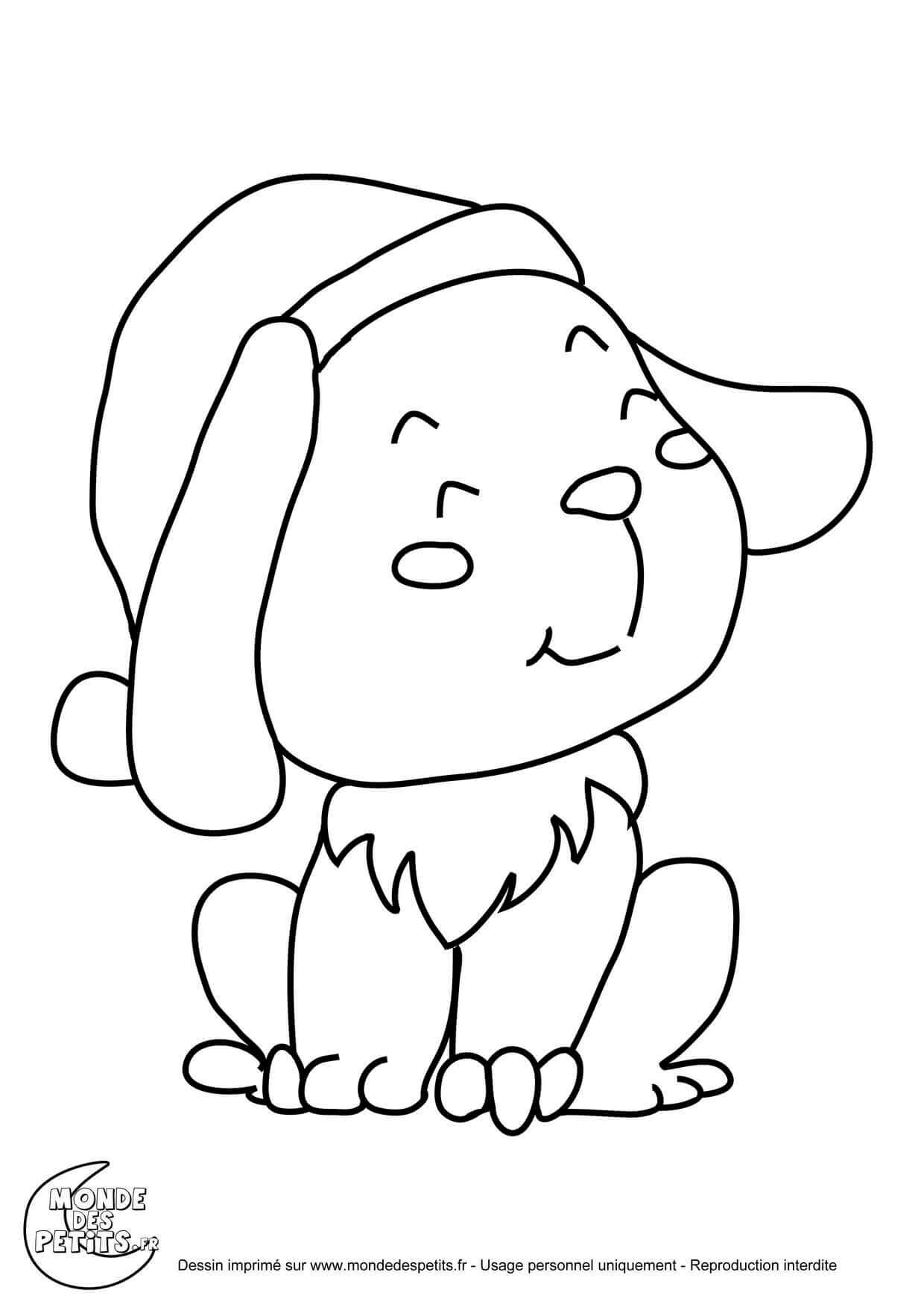 Coloriage Titounis Noël Chien - Titounis à imprimer