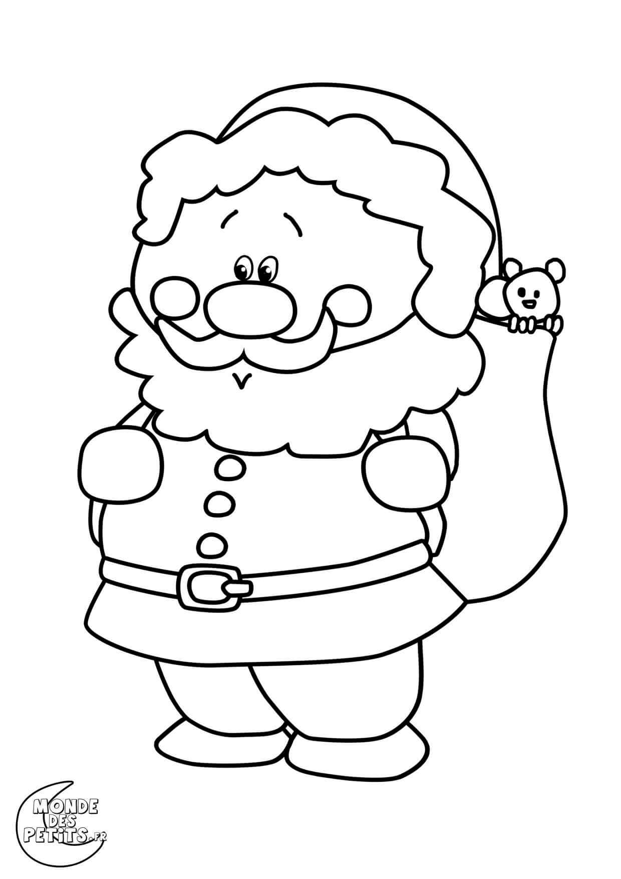 Coloriage Titounis Noël Père - Titounis à imprimer