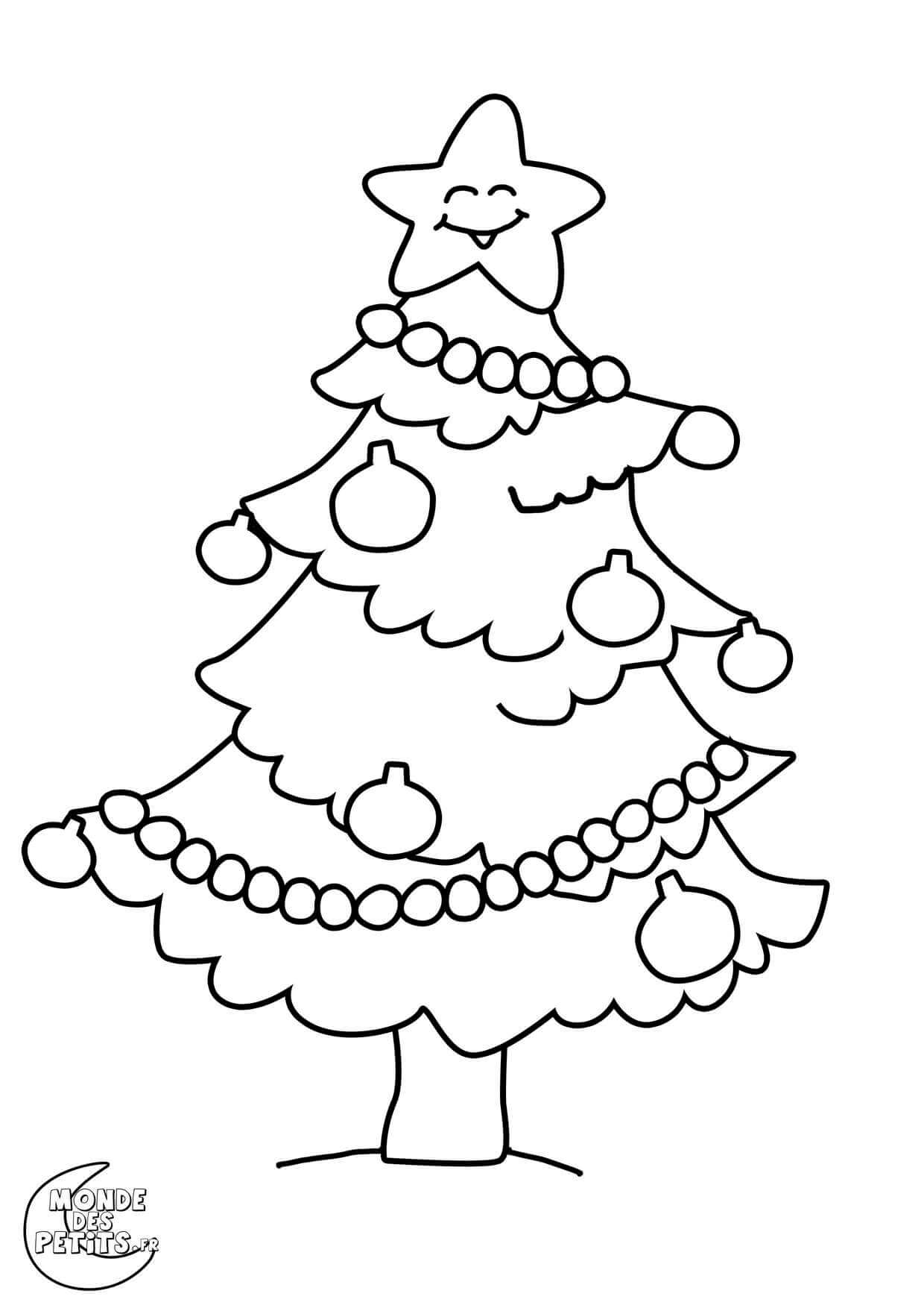 Coloriage Titounis Noël Sapin - Titounis à imprimer