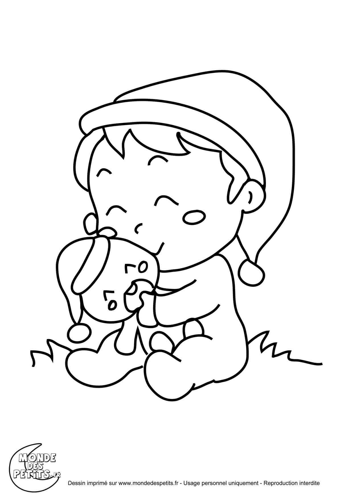 Coloriage Titounis Nounours Noël Bébé - Titounis à imprimer