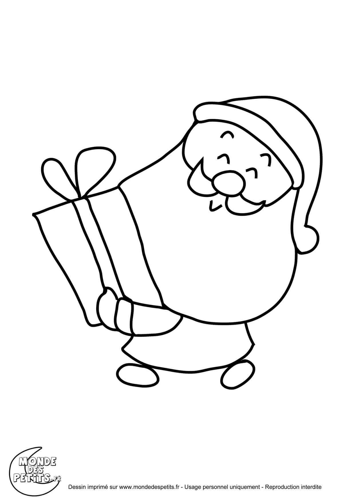 Coloriage Titounis Père Noël Cadeau - Titounis à imprimer