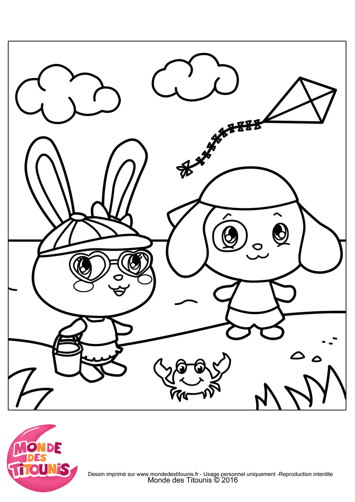 Coloriage Titounis Vacances - Titounis à imprimer
