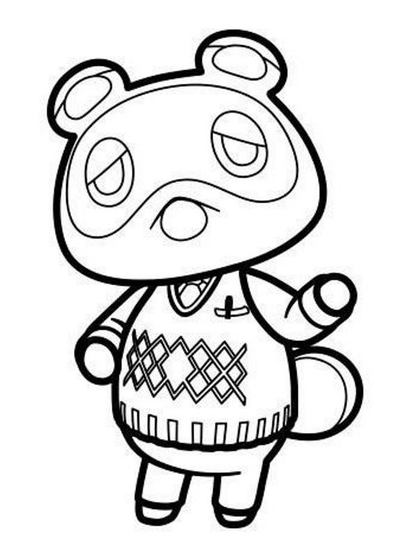 Coloriage Tom Nook Animal Crossing - Animal crossing à imprimer