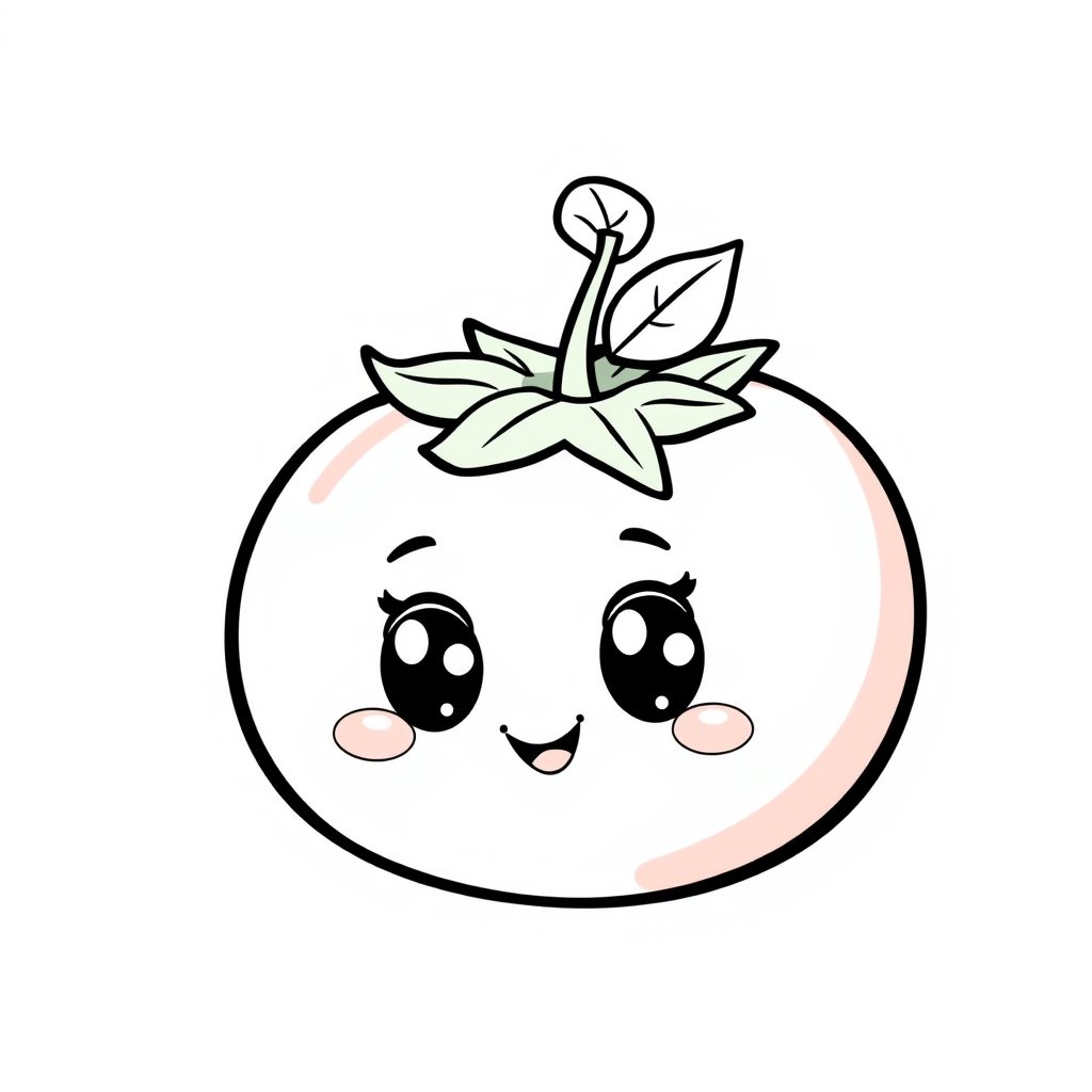 Coloriage Tomate Facile Légumes Kawaii - Legumes à imprimer