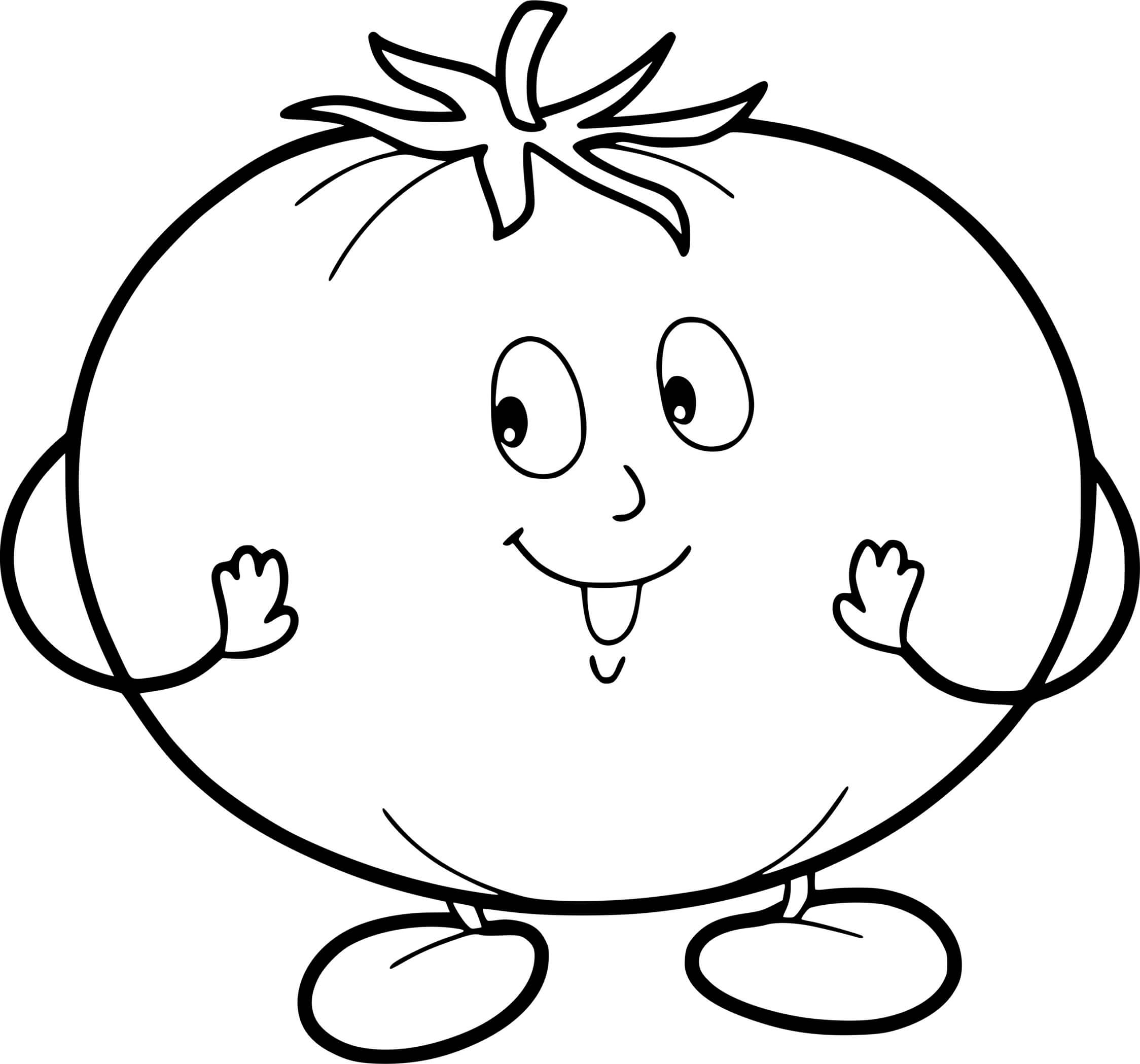 Coloriage Tomate Fruit Enfant Facile - Tomate à imprimer