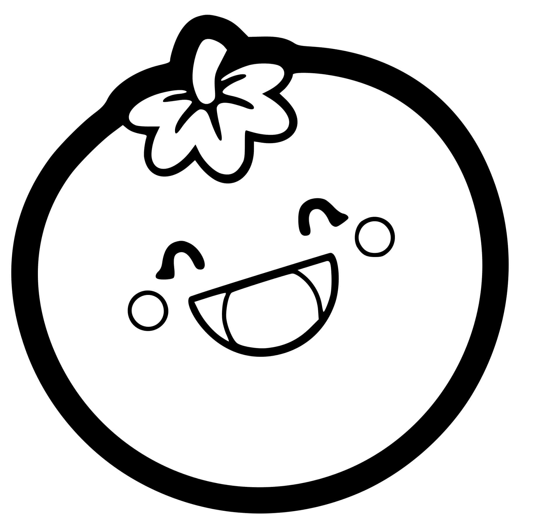Coloriage Tomate Kawaii - Tomate à imprimer