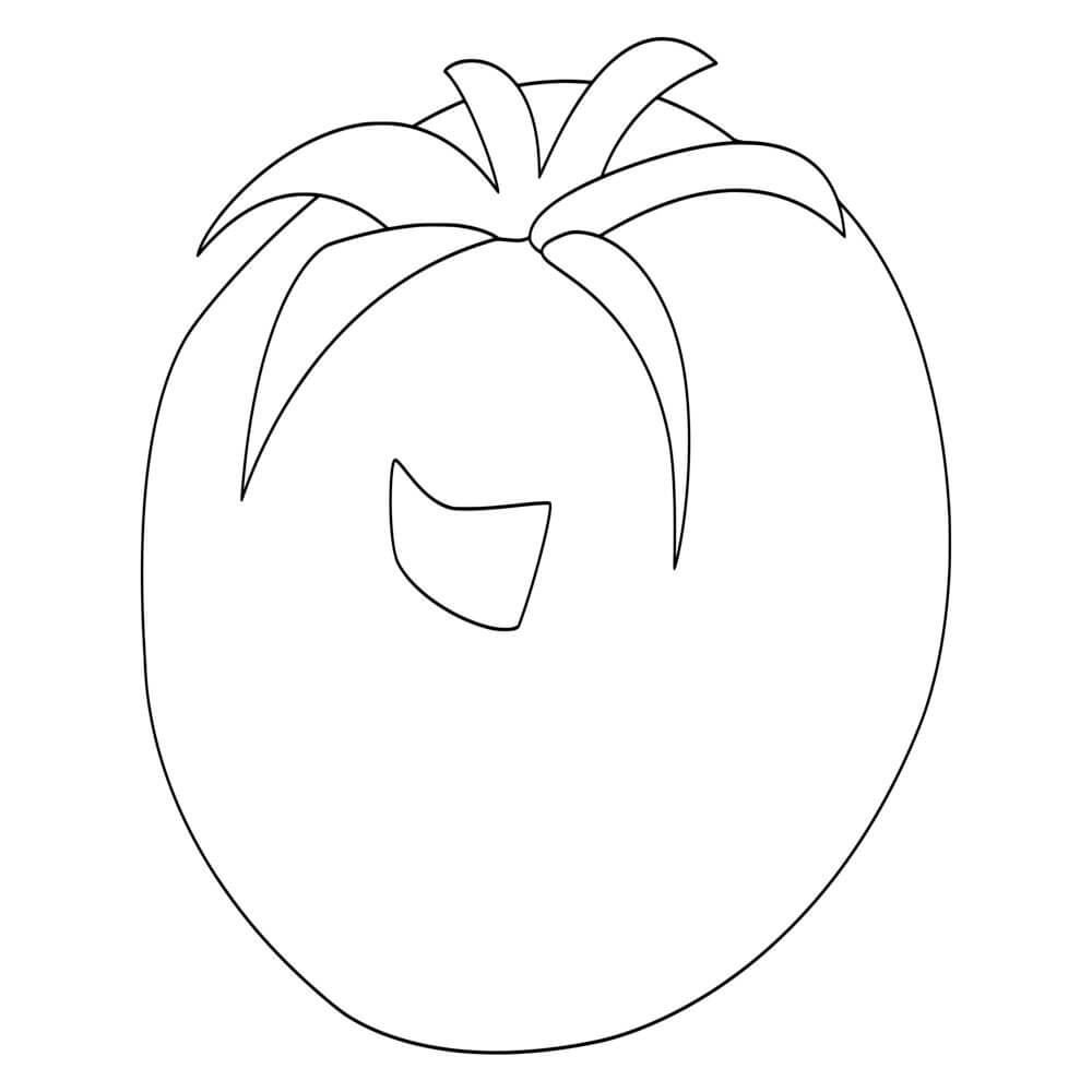 Coloriage Tomate Riche En Vitamine A B C - Tomate à imprimer