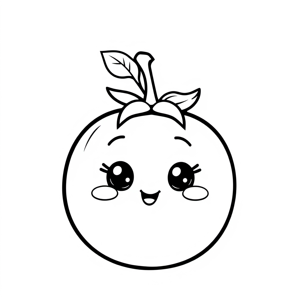 Coloriage Tomate mignonne à colorier - Legumes à imprimer