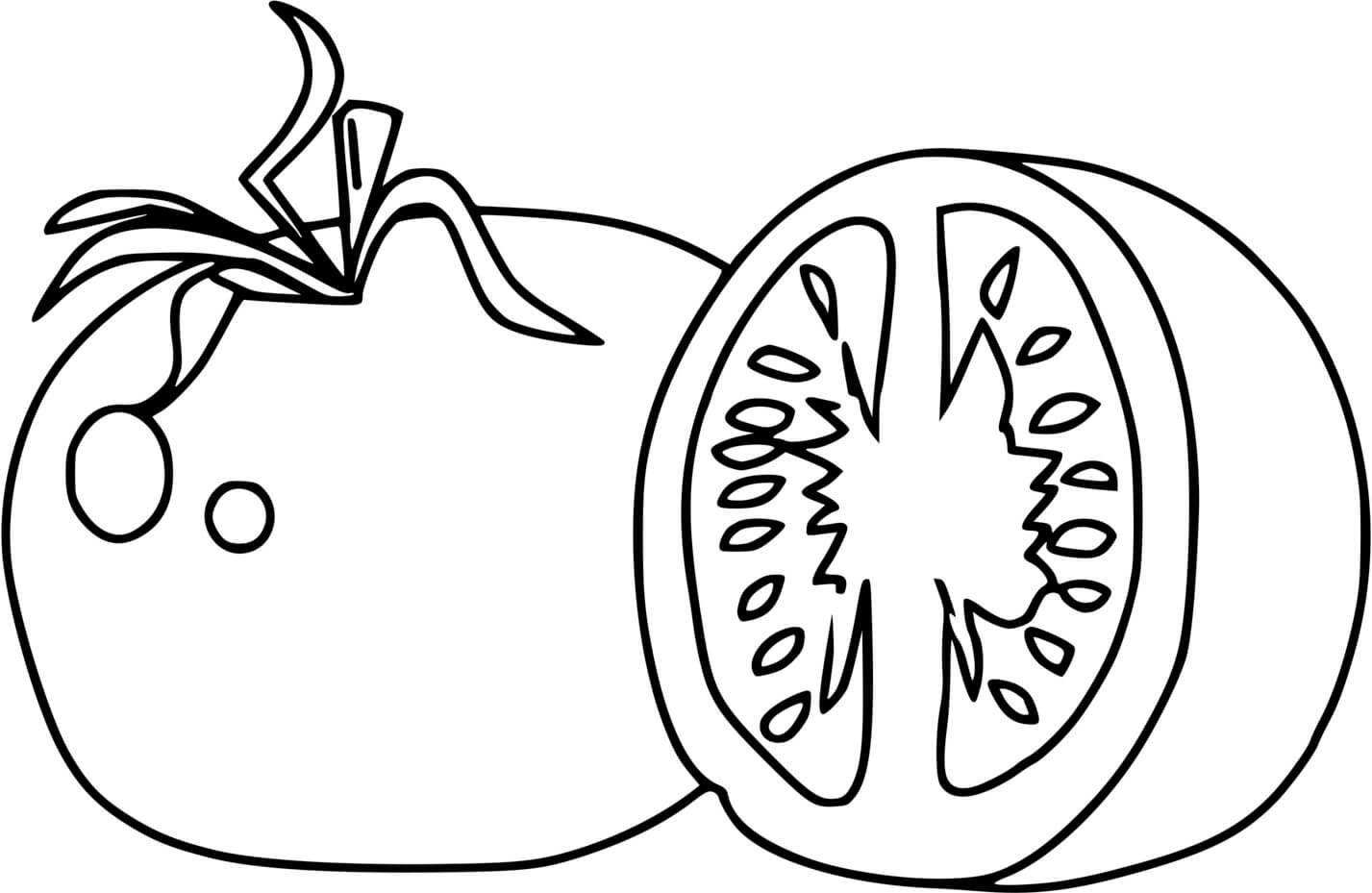 Coloriage Tomates Fraiches Et Interieur Tomate - Tomate à imprimer