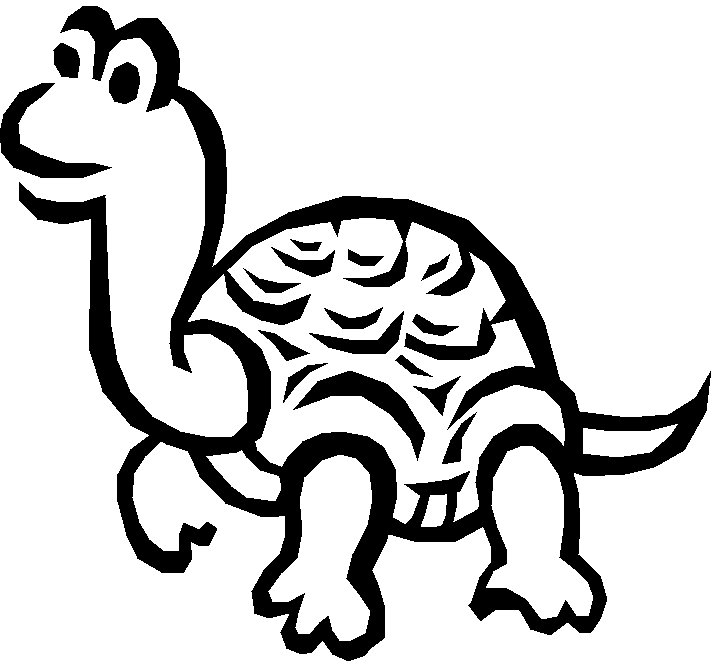 Coloriage Tortue Avec Un Grans Cou - Animaux à imprimer
