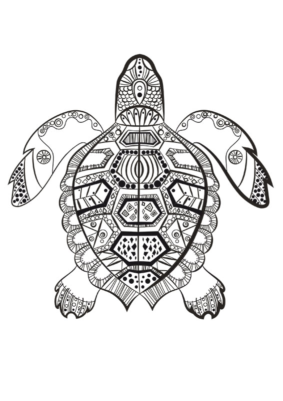 Coloriage Tortue Mandala Adulte - Tortue à imprimer