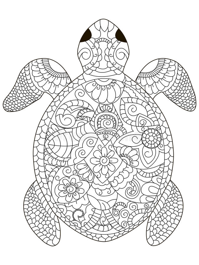 Coloriage Tortue Mandala Relaxation Dessin Complexe - Tortue à imprimer