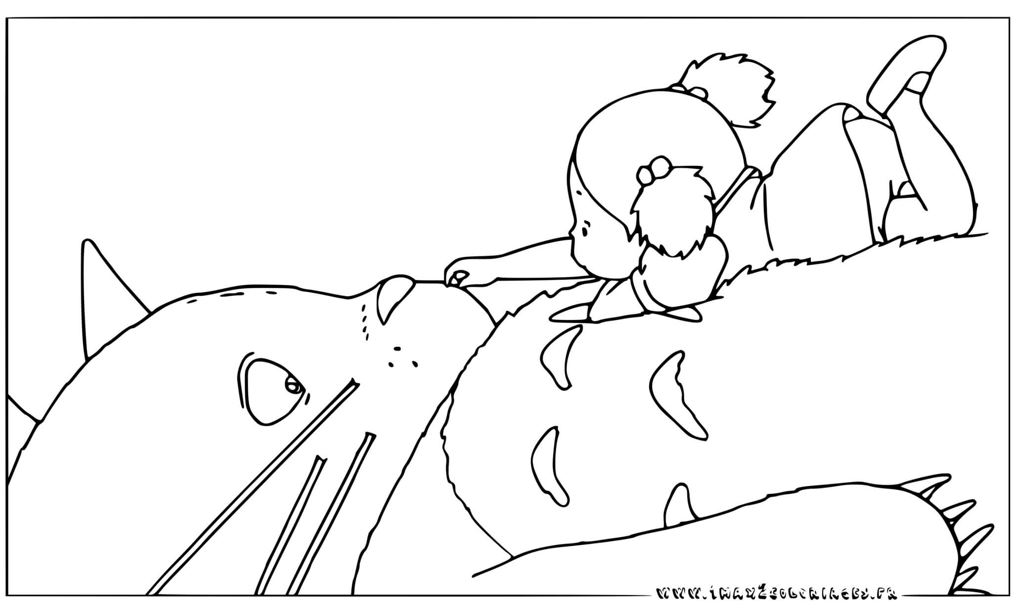 Coloriage Totoro Animal Mythique - Totoro à imprimer