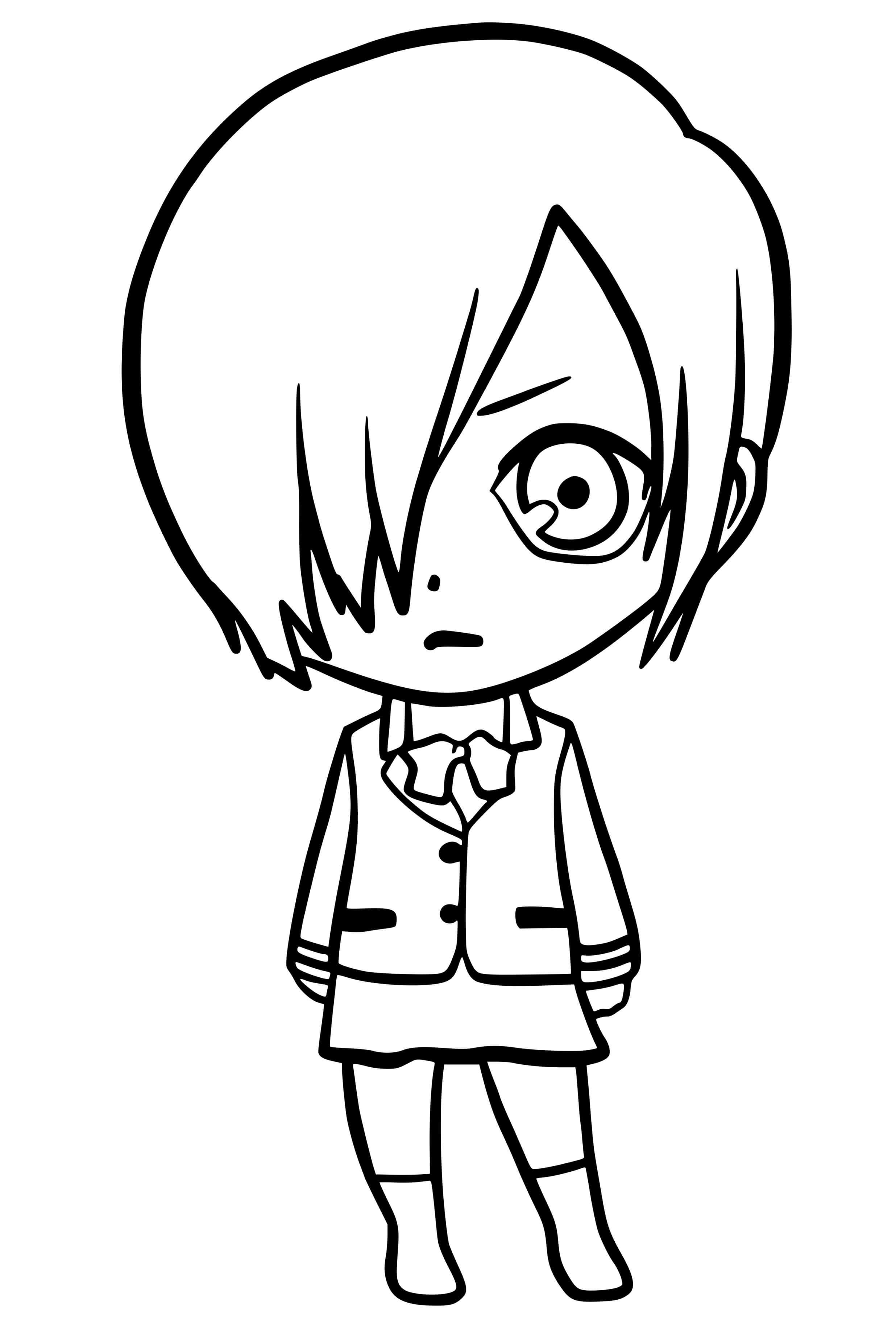Coloriage Touka Kirishima Tokyo Ghoul - Tokyo ghoul à imprimer