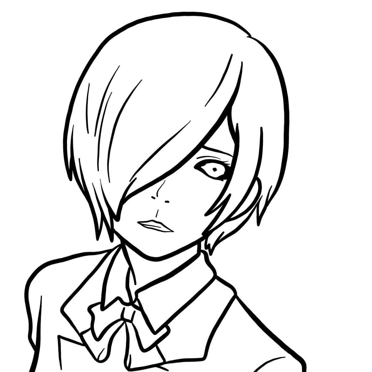 Coloriage Touka Kirishima - Tokyo ghoul à imprimer