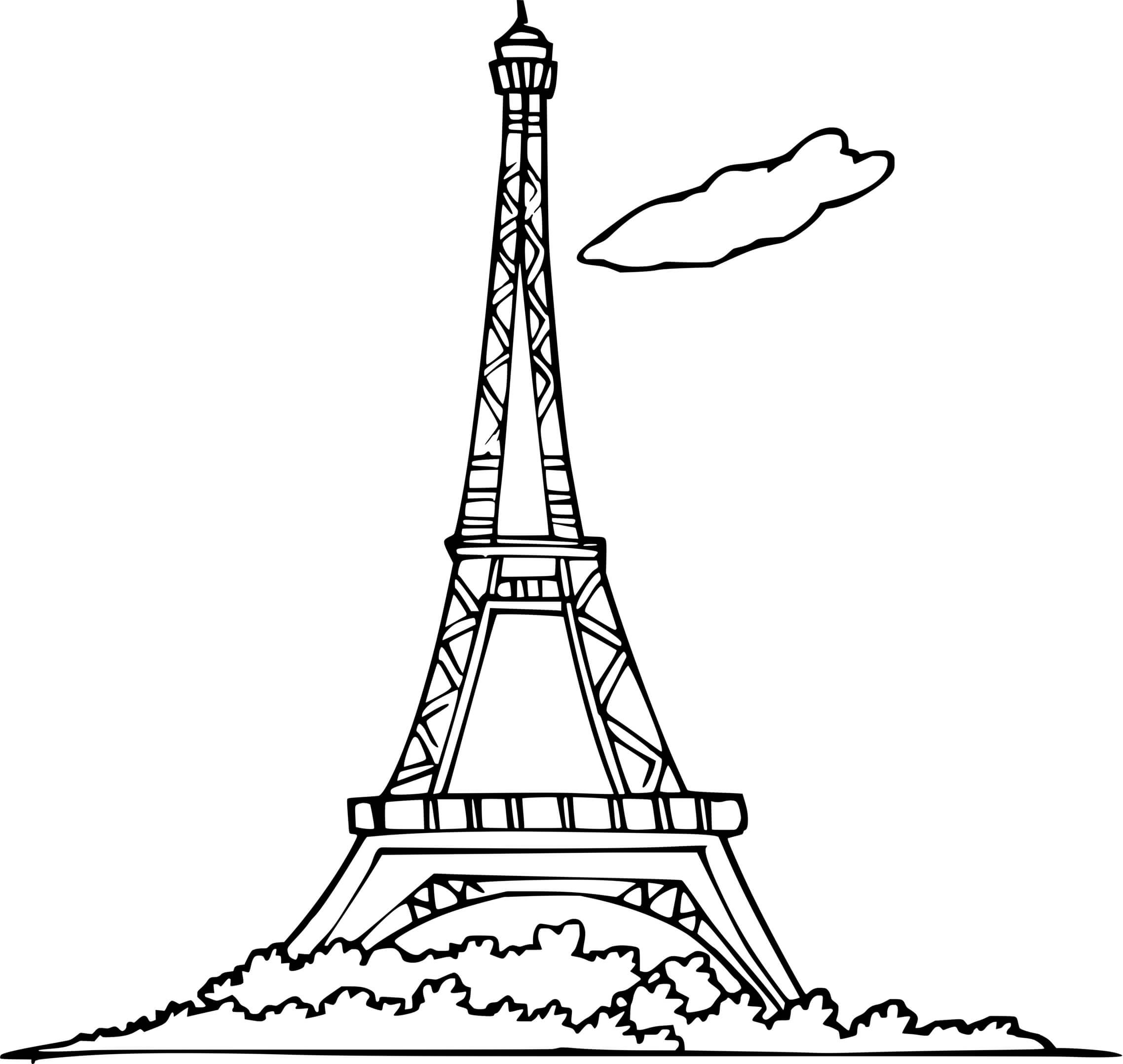 Coloriage Tour Eiffel De France - Tour Eiffel à imprimer