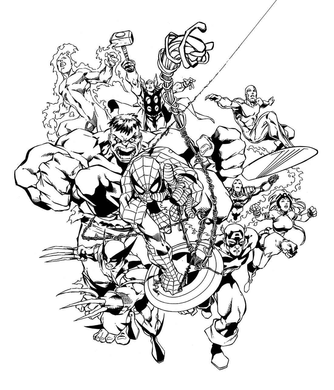 Coloriage Tous Les Avengers Et Heroes - Garçon à imprimer