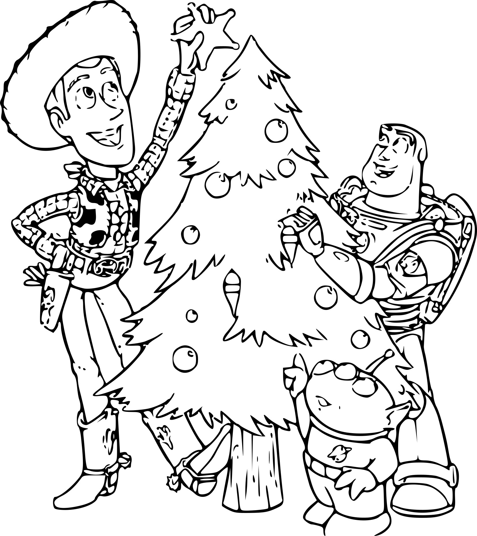 Coloriage Toy Story Noël - Toy story à imprimer
