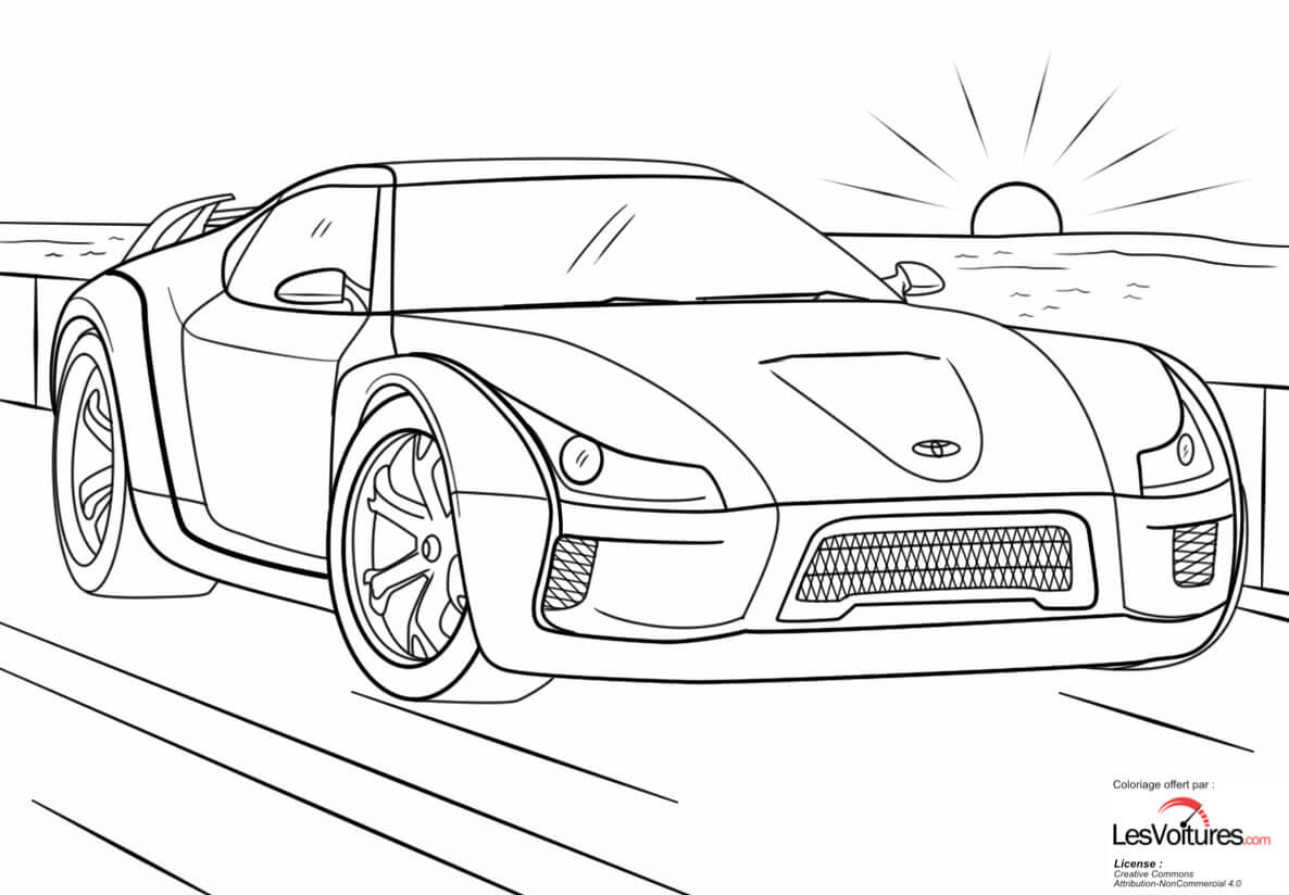 Coloriage Toyota Supra Sport - Voiture à imprimer