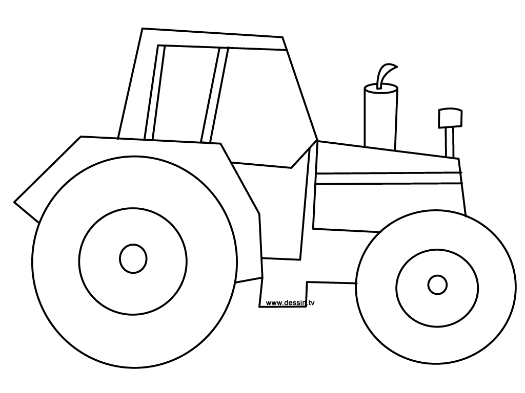 Coloriage Tracteur Facile Maternelle Enfant - Tracteur à imprimer
