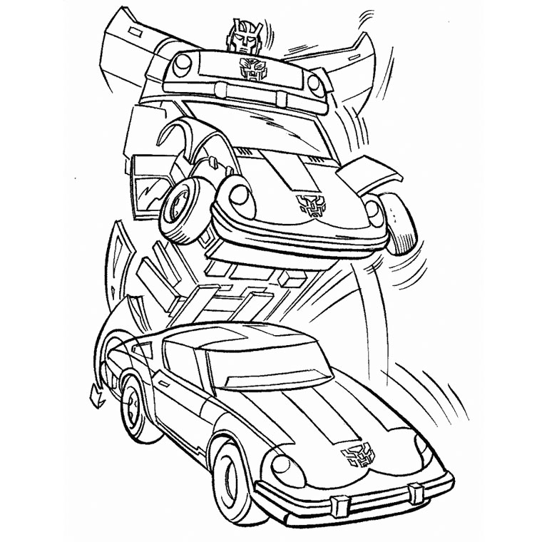 Coloriage Transformers Voiture - Voiture à imprimer