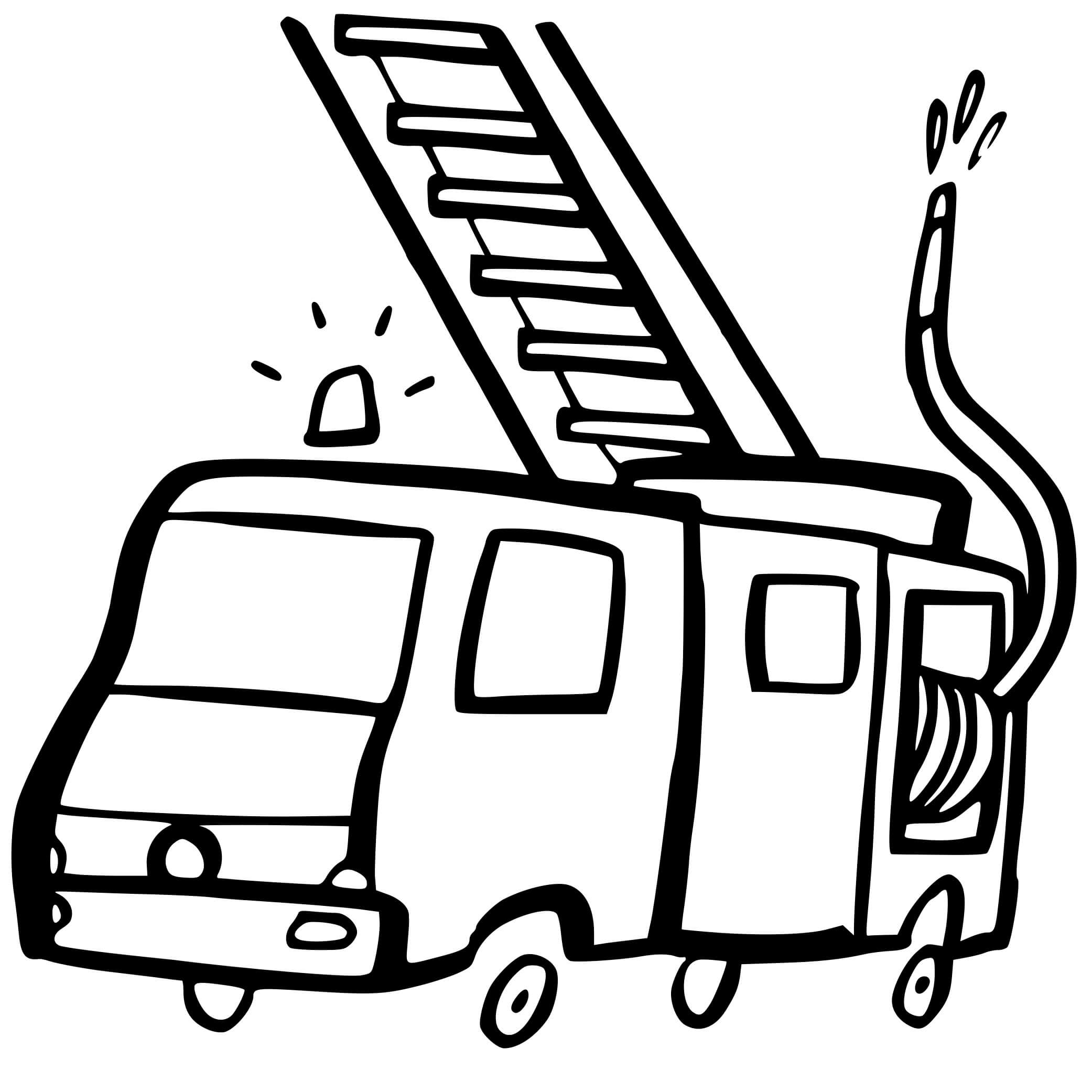 Coloriage Transport Camion De Pompier Facile - Pompier à imprimer