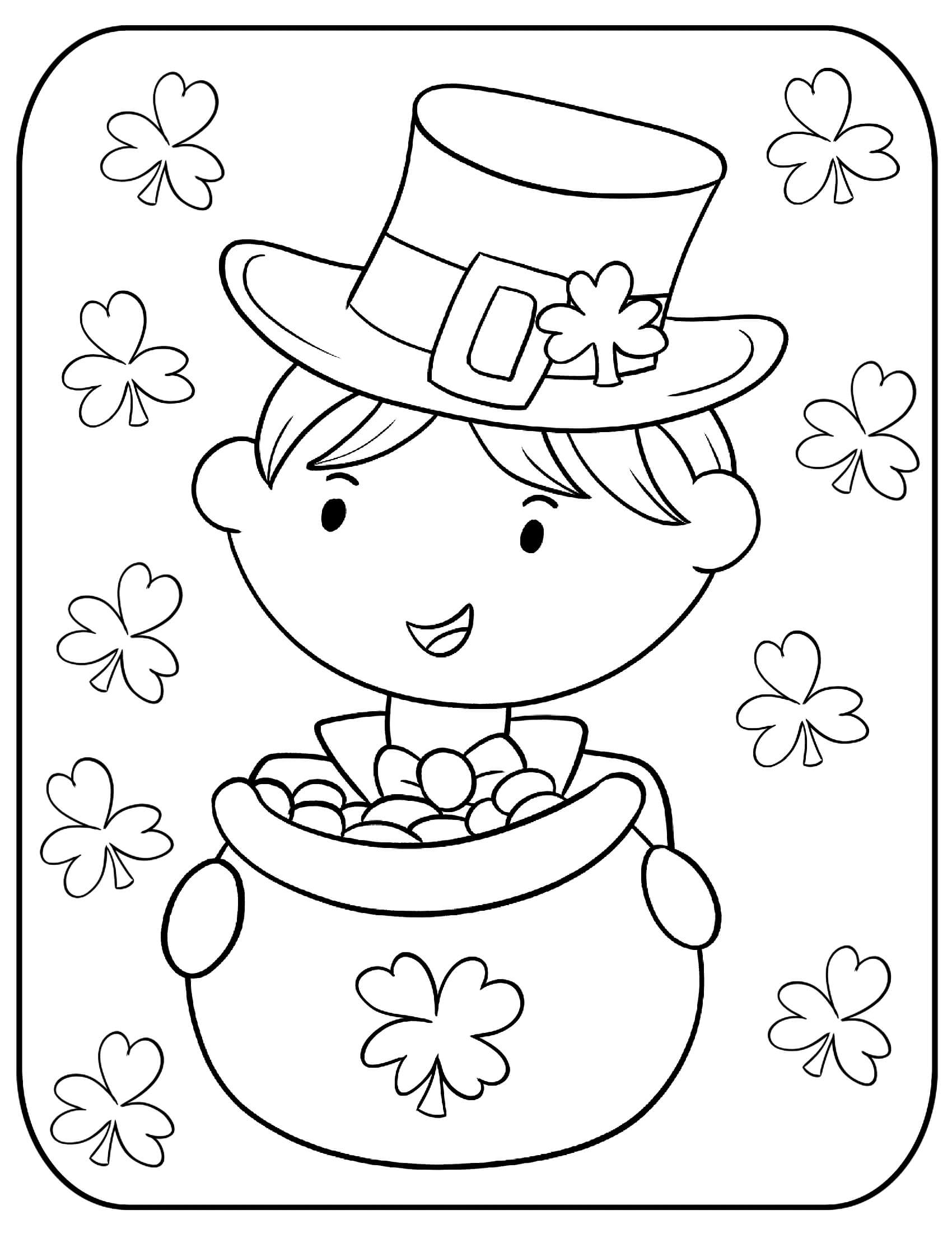 Coloriage Trèfle De Couleur Certe Pour La St Patrick - Saint Patrick à imprimer