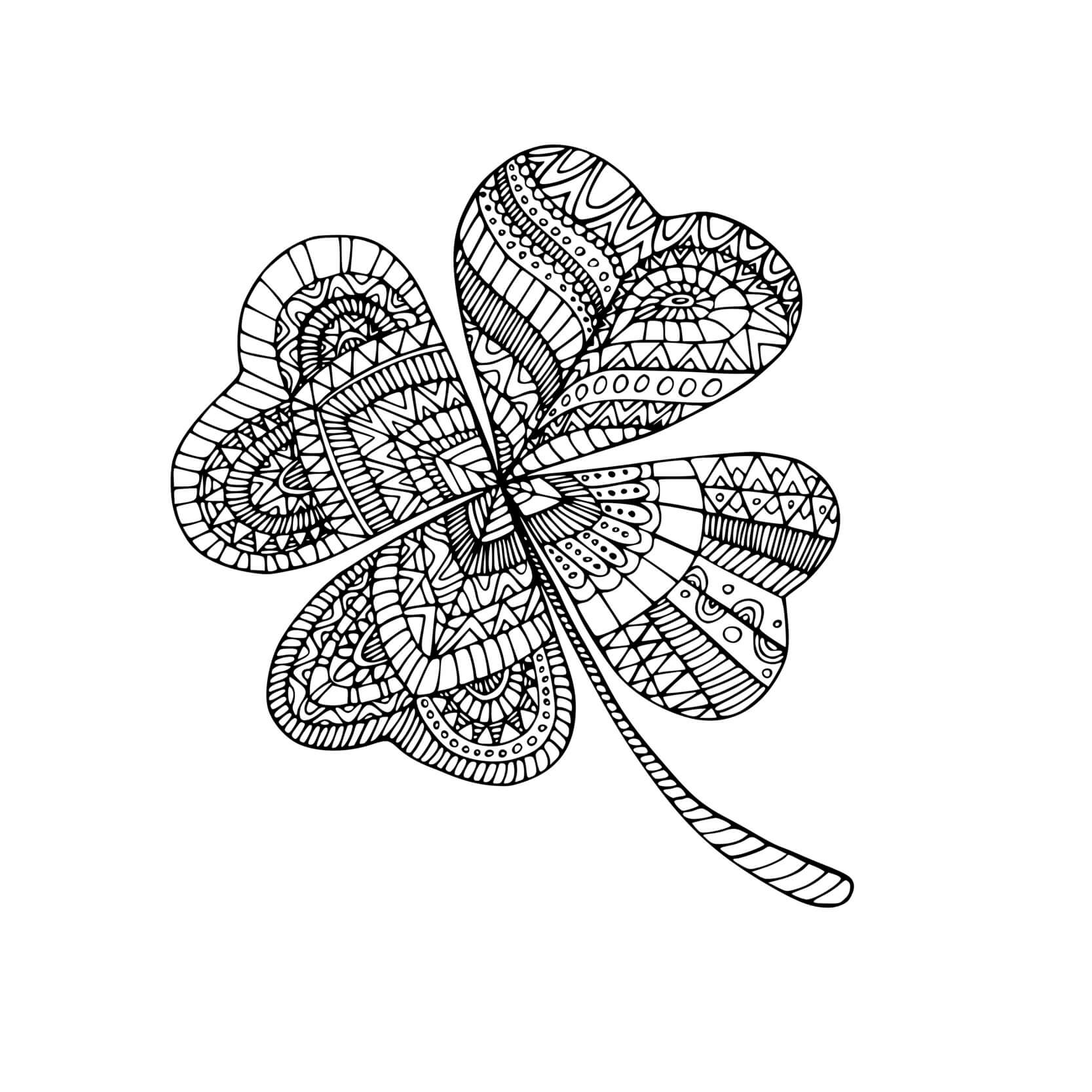 Coloriage Trèfle Mandala Adulte - Saint Patrick à imprimer