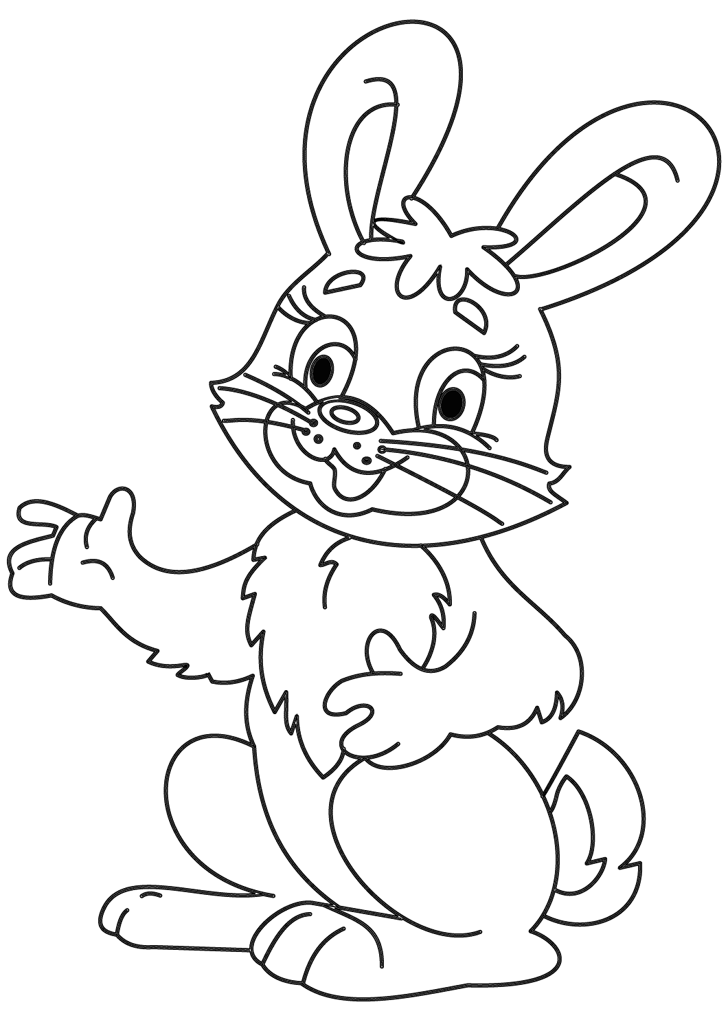 Coloriage Très Jolie Lapine - Lapin à imprimer