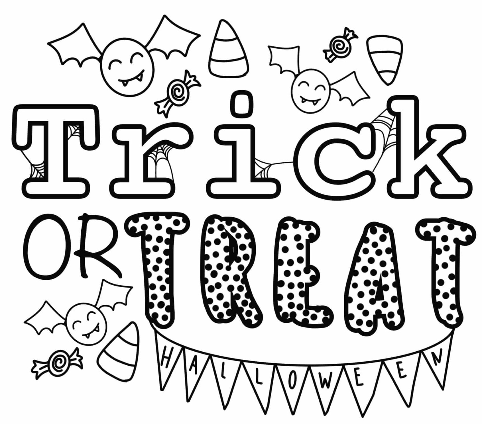 Coloriage Trick Or Treat Halloween By Heather Hinson - Halloween à imprimer