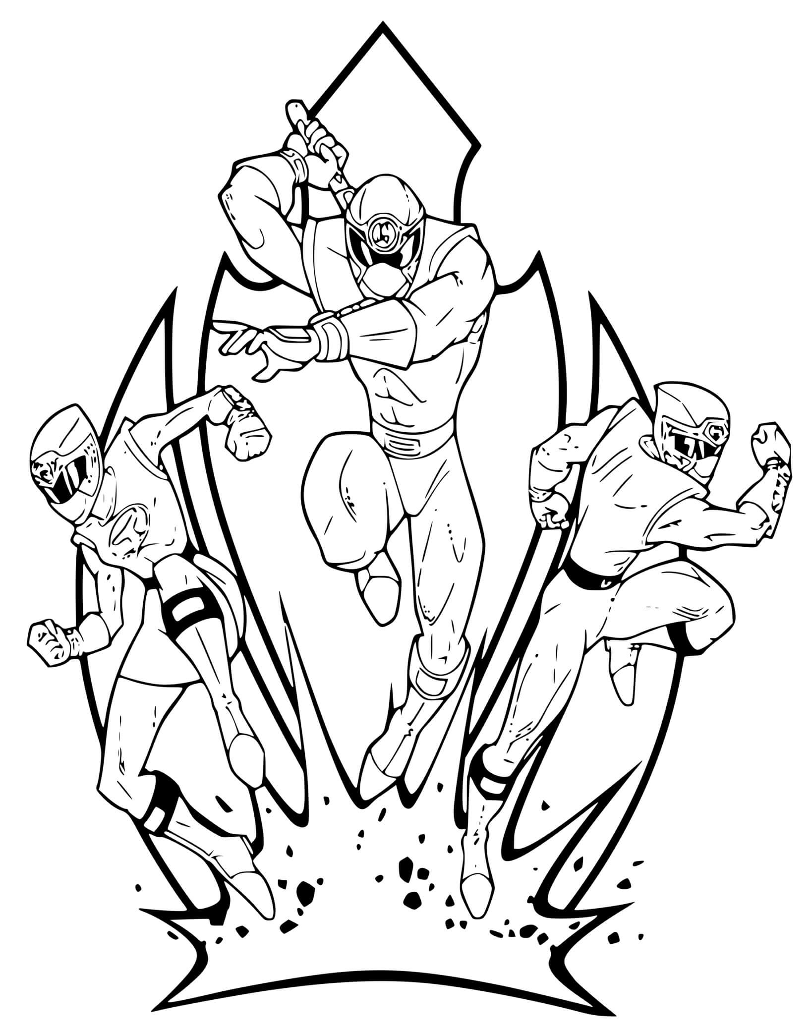 Coloriage Triple Attack Power Rangers - Power rangers à imprimer
