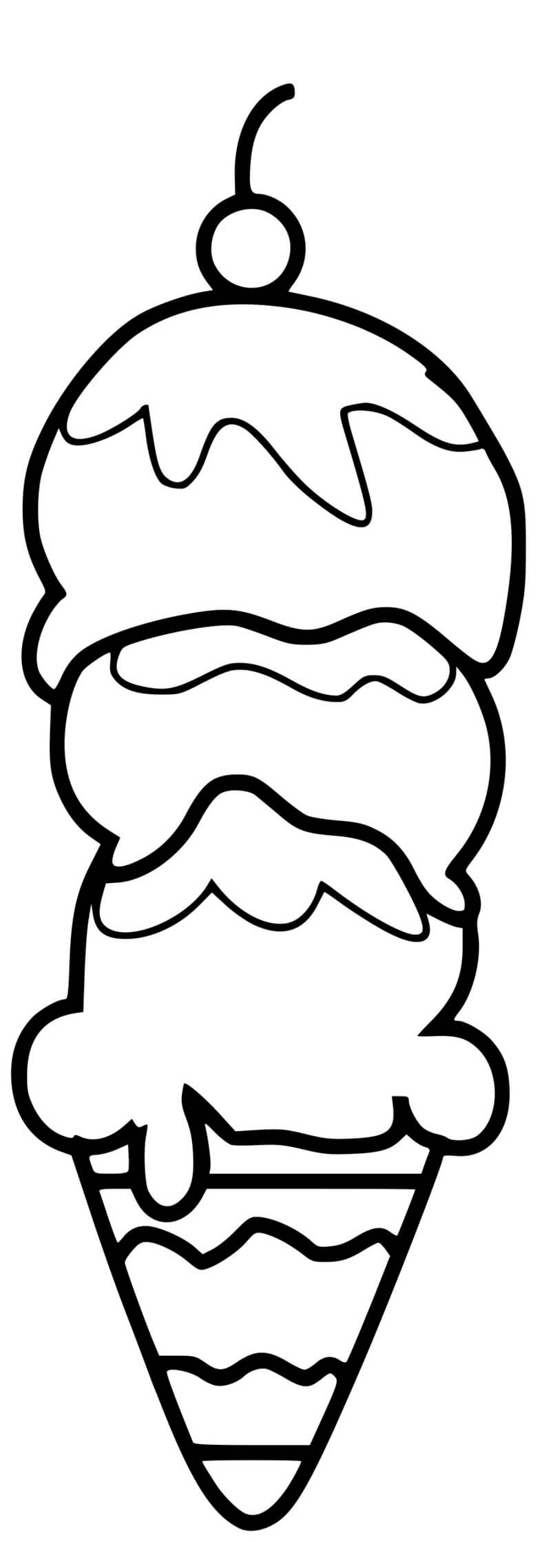 Coloriage Triple Glaces - Glace à imprimer