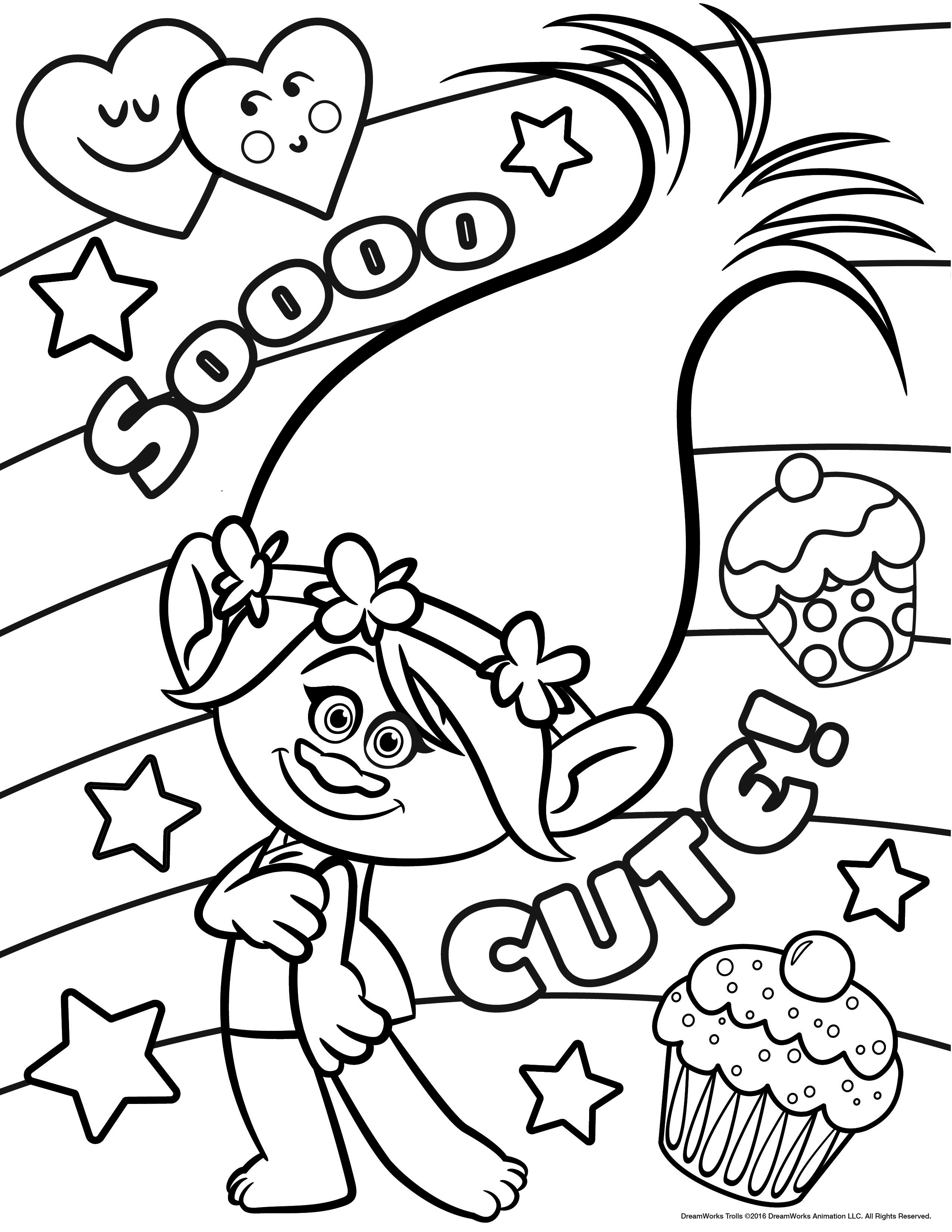 Coloriage Adorable petit Troll mignon - Trolls à imprimer