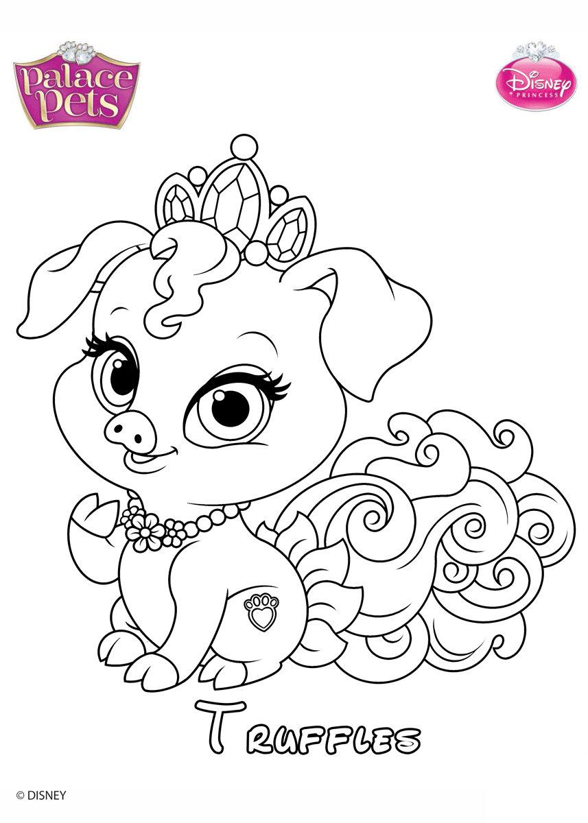 Coloriage Truffles Princess Disney - Palace pets à imprimer
