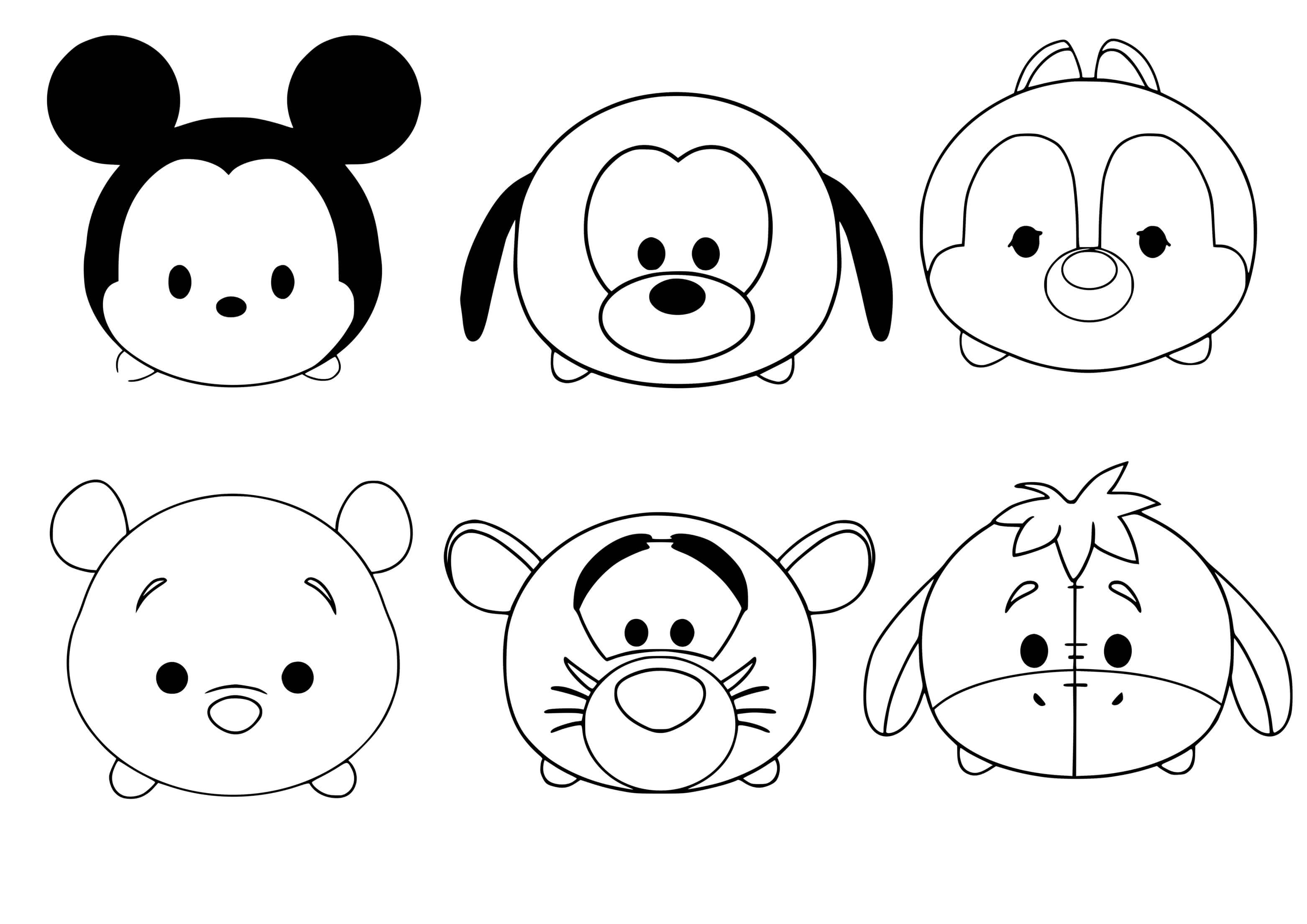 Coloriage Tsum Tsum Disney Facile - Facile à imprimer